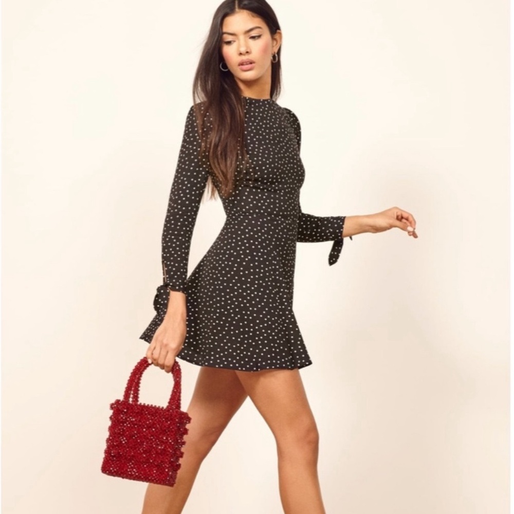 Reformation | Long Sleeve Dot Dress | Size 8 | Medium